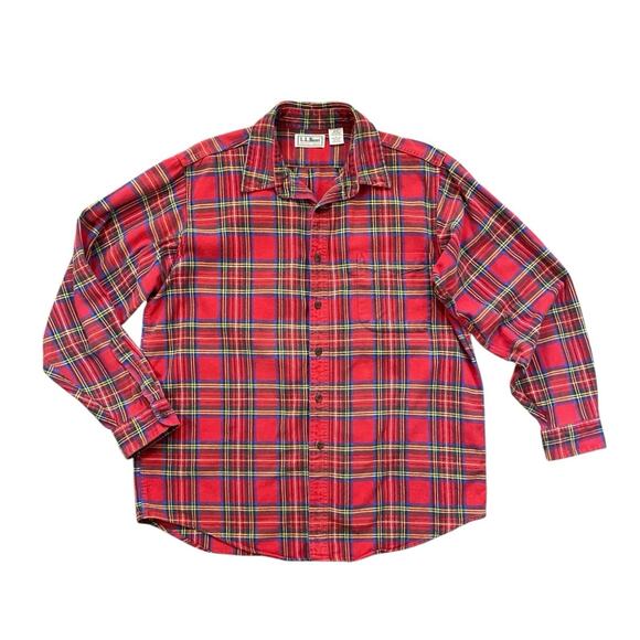 Vintage 90s LL Bean Flannel Shirt - L - Picture 1 of 3